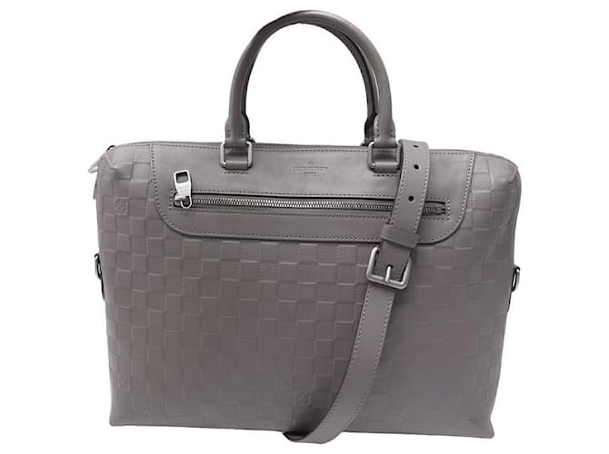 NEW LOUIS VUITTON BAG DOCUMENT HOLDER DAY NM DAMIER INFINI BRIEFCASE Grey Leather  ref.1302719