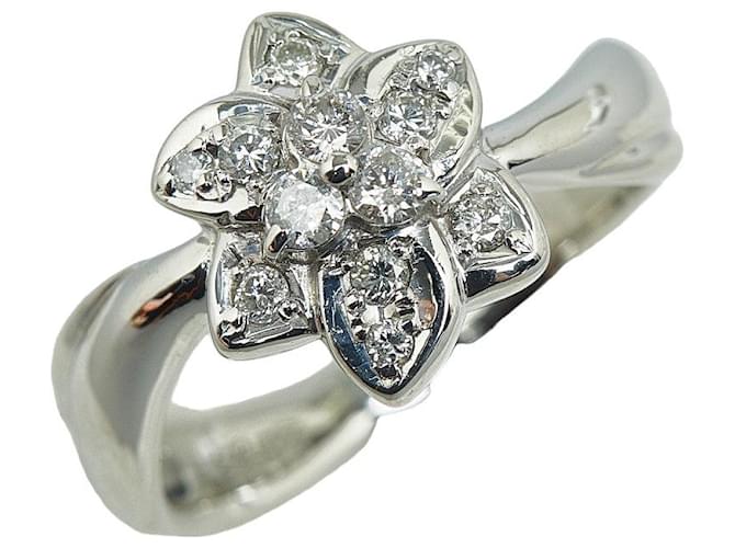 Autre Marque Anel Flor de Diamante Platina Metal  ref.1302790