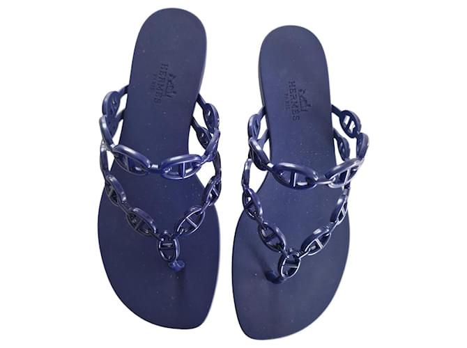 Hermès ISLAND sandals Purple Polyurethane  ref.1302809