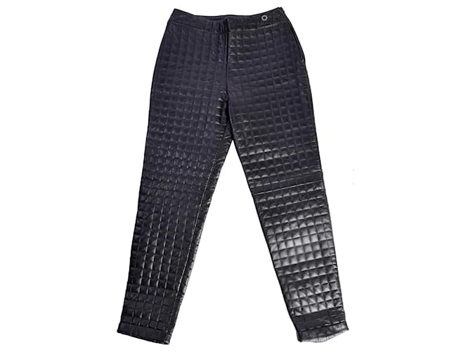 Pantalones de cuero Chanel raros Negro  ref.1302812