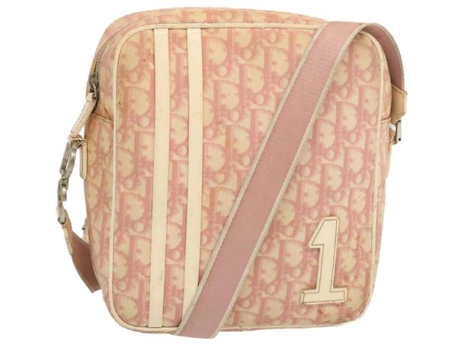 Christian Dior Trotter Canvas Shoulder Bag Pink Auth bs12512  ref.1302850