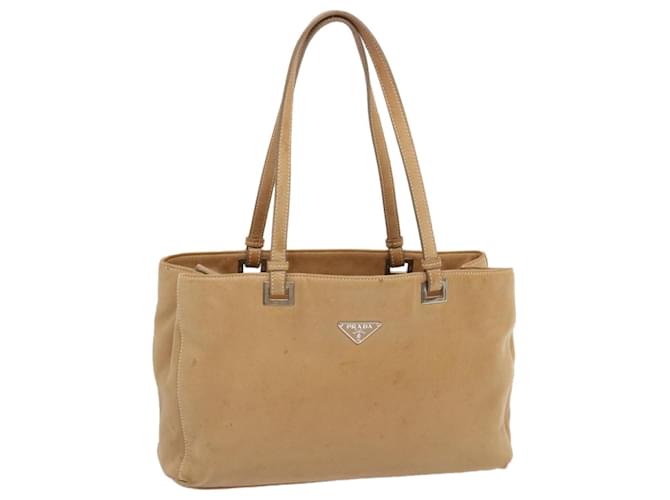 PRADA Hand Bag Leather Beige Auth 68085  ref.1302856