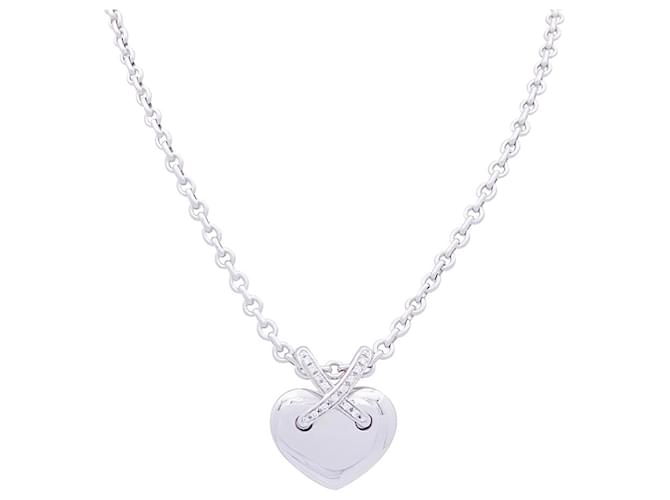 Chaumet Necklace, "Heart Links", white gold and diamonds.  ref.1302896