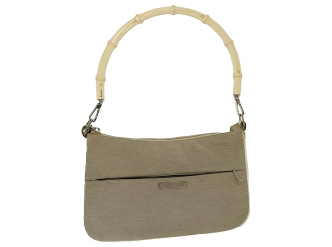 GUCCI Bamboo Hand Bag Canvas Beige 001 3865 auth 68021 Cloth  ref.1302911