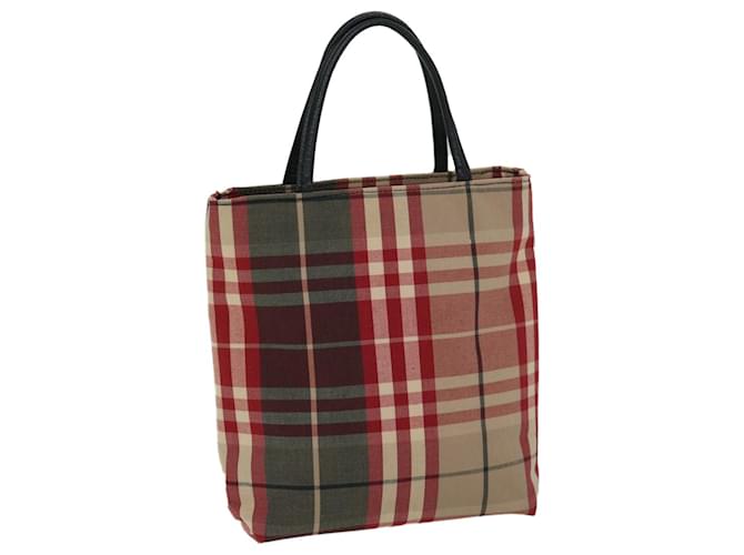 BURBERRY Nova Check Hand Bag Canvas Red Auth yb523 Cloth  ref.1302966