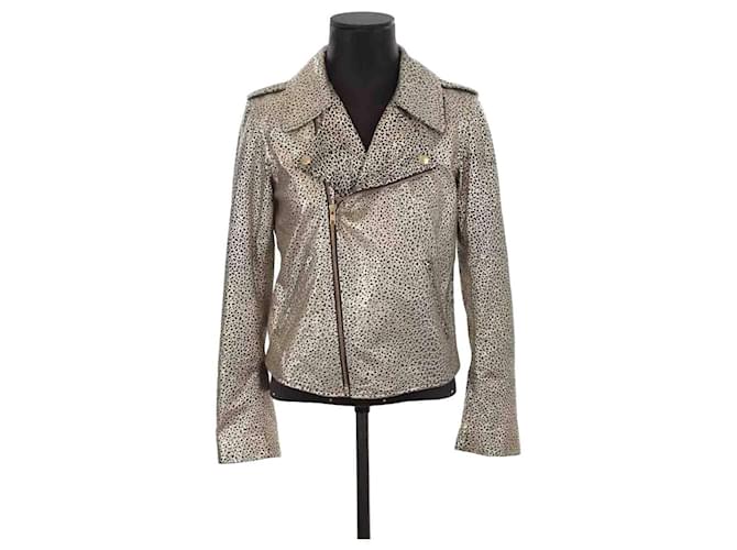 Agnès b. Leather coat Golden  ref.1302996