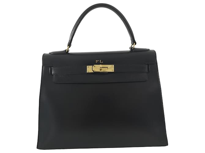 Hermès Hermes Kelly 28 Sellier bag in black box leather  ref.1303034