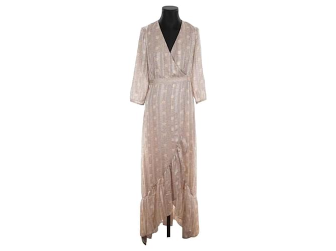 Bash Silk dress Beige  ref.1303046