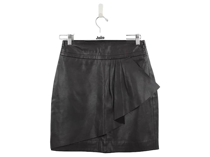 Berenice Leather skirt Black  ref.1303051