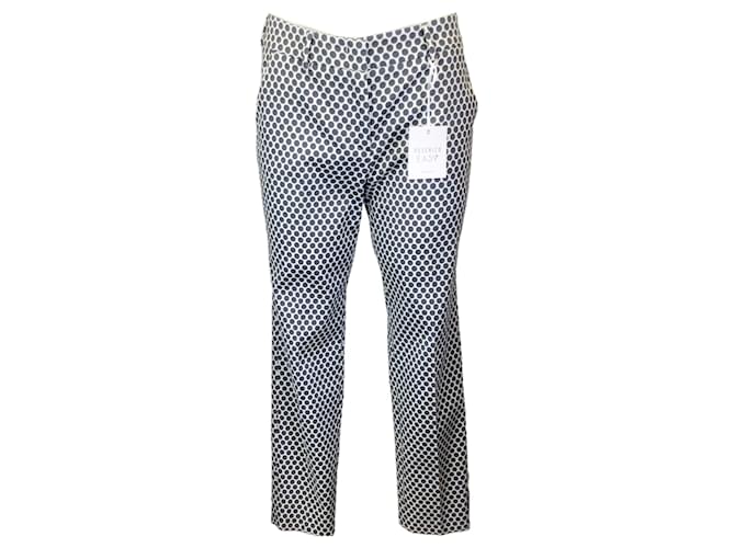 Autre Marque Peserico Easy Bianco / Pantaloni in cotone con stampa a pois grigi Multicolore  ref.1303061