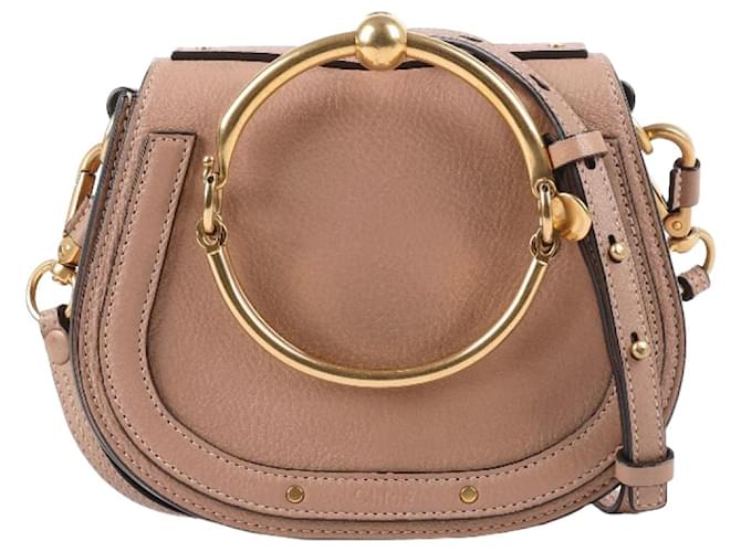 Chloé CHLOE Calfskin Suede Small Nile Bracelet Bag Biscotti Beige Leather  ref.1303089
