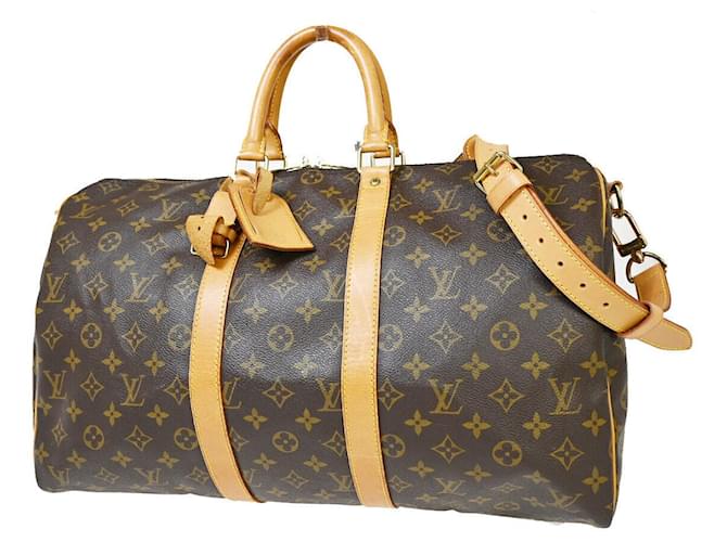 Louis Vuitton Keepall Bandouliere 45 Brown Cloth  ref.1303120