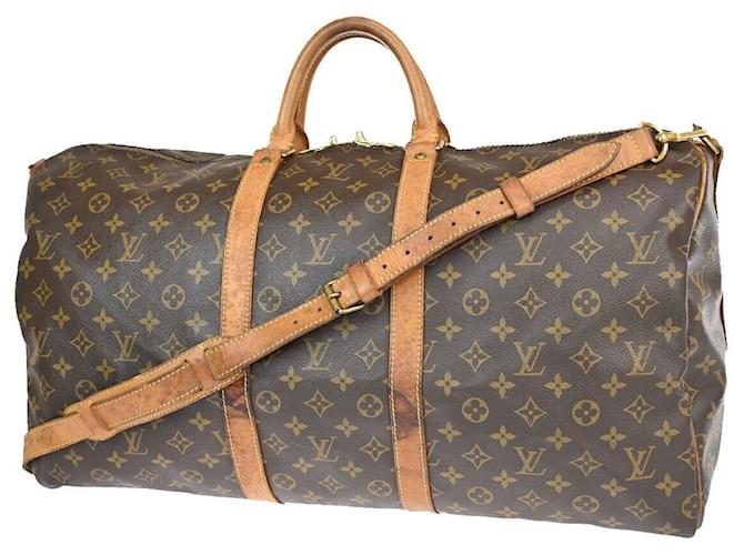 Louis Vuitton Keepall Bandouliere 55 Brown Cloth  ref.1303141