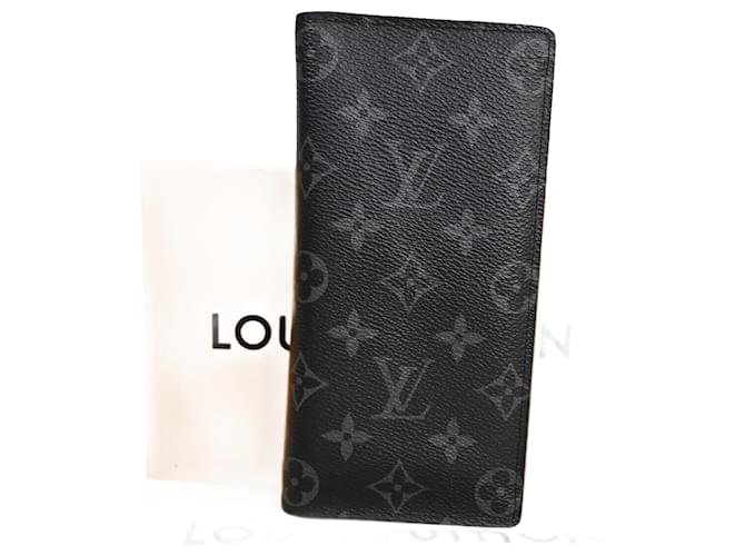 Louis Vuitton Portefeuille Brazza Negro Lienzo  ref.1303147