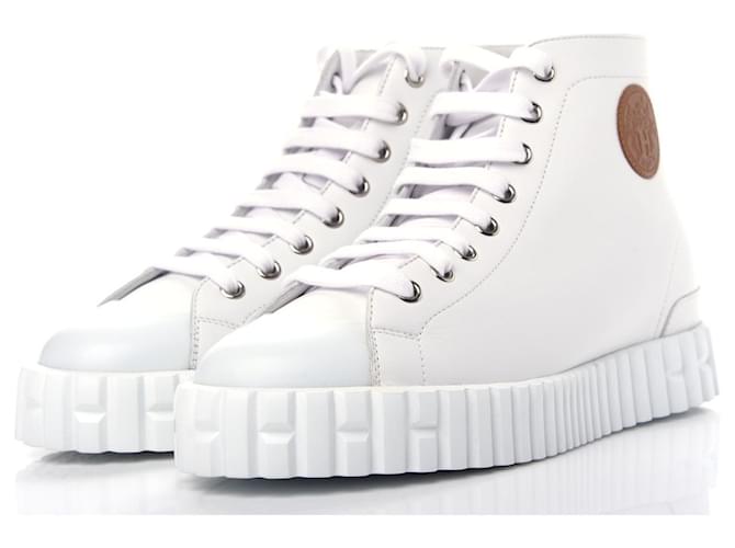 Hermès HERMES Calfskin Womens Climb Sneakers 38 White Leather  ref.1303169