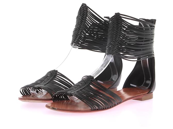 GIUSEPPE ZANOTTI  Sandals T.eu 36.5 leather Black  ref.1303188