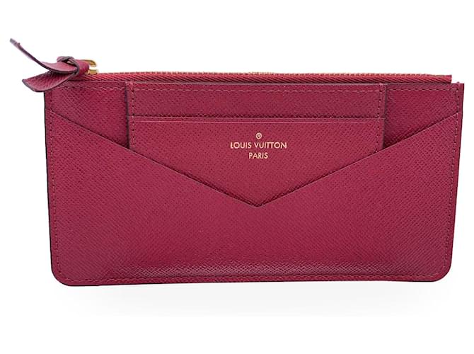 Louis Vuitton Accessori per portafoglio Jeanne Custodia con cerniera e porta carte Rosso Pelle  ref.1303190