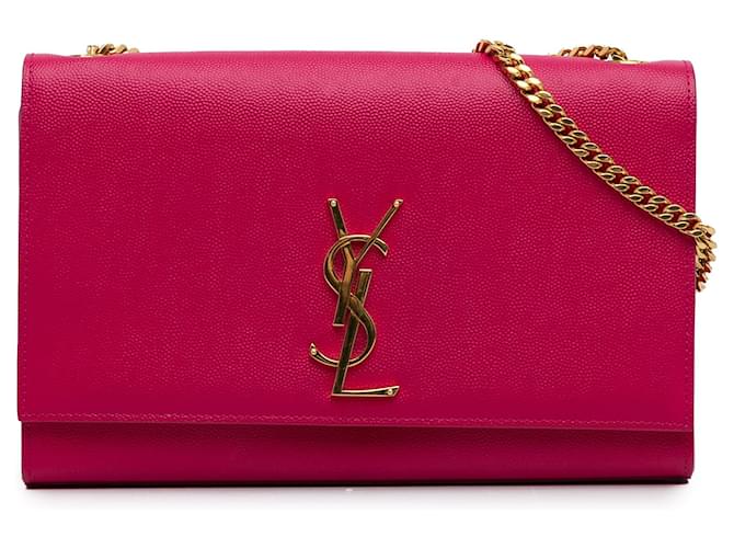 Saint Laurent – Mittelgroße Umhängetasche „Kate“ mit Monogramm in Rosa Pink Leder Kalbähnliches Kalb  ref.1303261