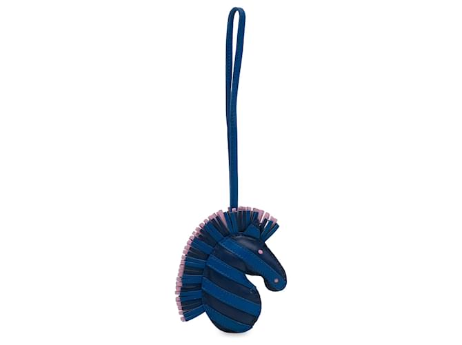 Charme de bolsa Hermès Blue Gee Gee Savannah Zebra Azul Couro Bezerro-como bezerro  ref.1303270