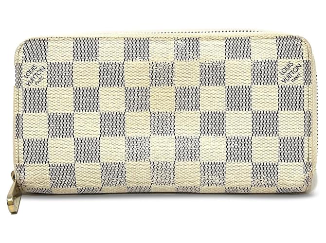 Louis Vuitton White Damier Azur Zippy Wallet Cloth  ref.1303300