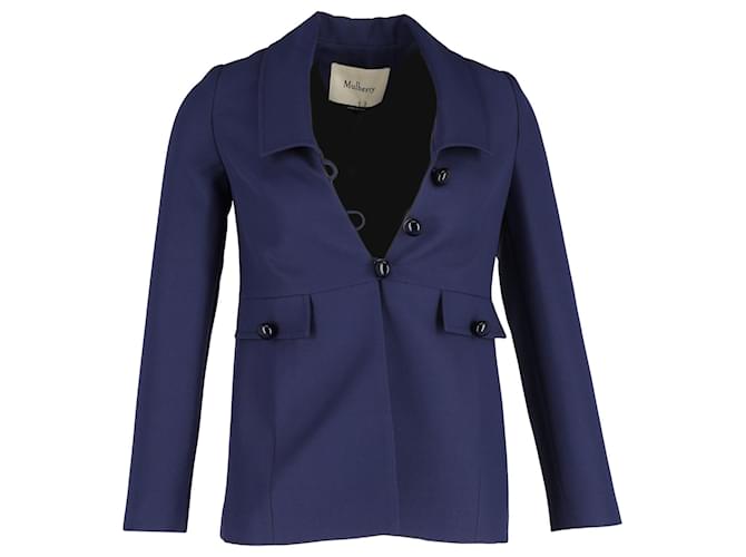 Mulberry Buttoned Jacket in Blue Polyester Navy blue  ref.1303329