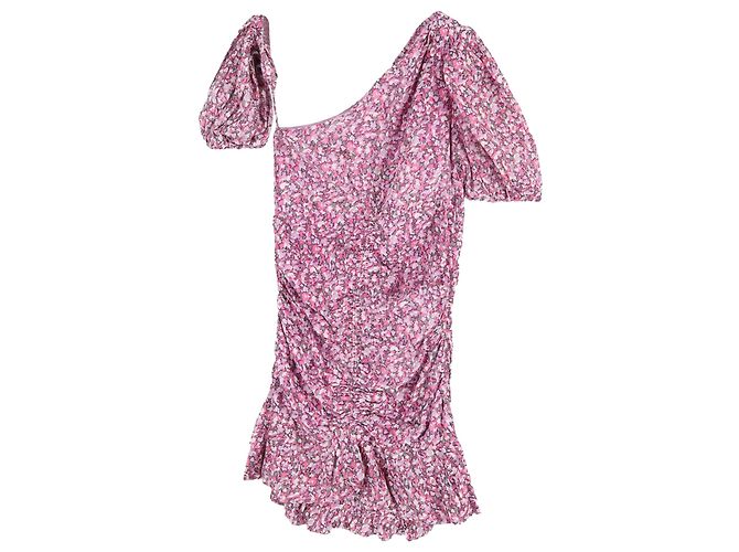 Minivestido estampado Isabel Marant Etoile em algodão rosa