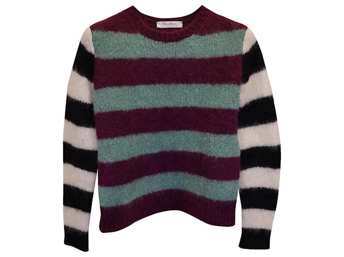 Max Mara Striped Sweater in Multicolor Mohair Multiple colors Wool  ref.1303353