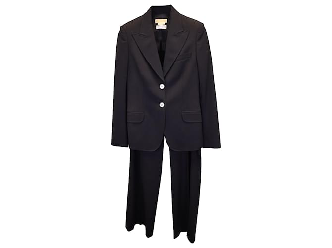 Michael Kors Blazer and Pants Suit Set in Black Cotton Wool  ref.1303388