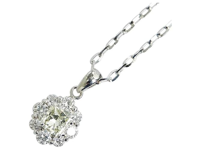 Autre Marque 18k Gold Diamond Pendant Necklace Metal  ref.1303396