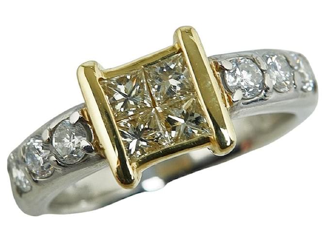 Autre Marque Platinum & 18K Gold Diamond Ring Metal  ref.1303399