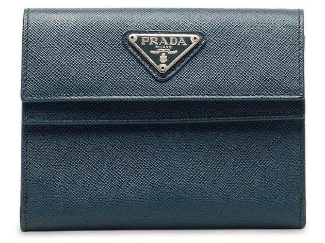 Prada Cartera plegable de piel Saffiano M53UNA Cuero  ref.1303415