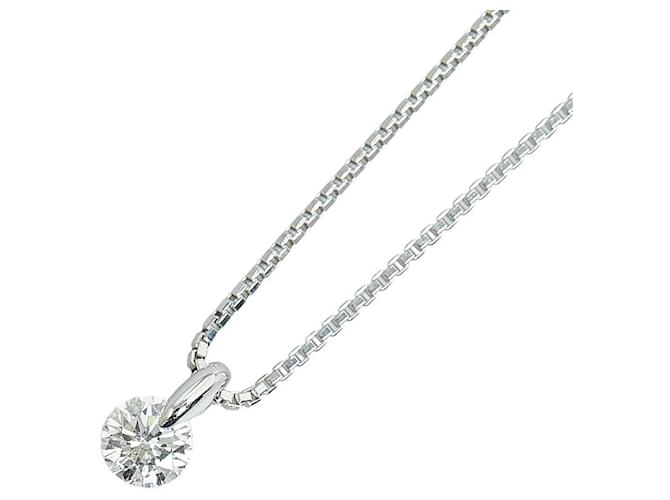 Autre Marque Collar de diamantes con cadena veneciana de platino Metal  ref.1303434