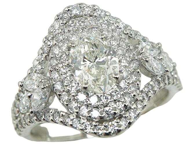Autre Marque Anello con diamante in platino Metallo  ref.1303436