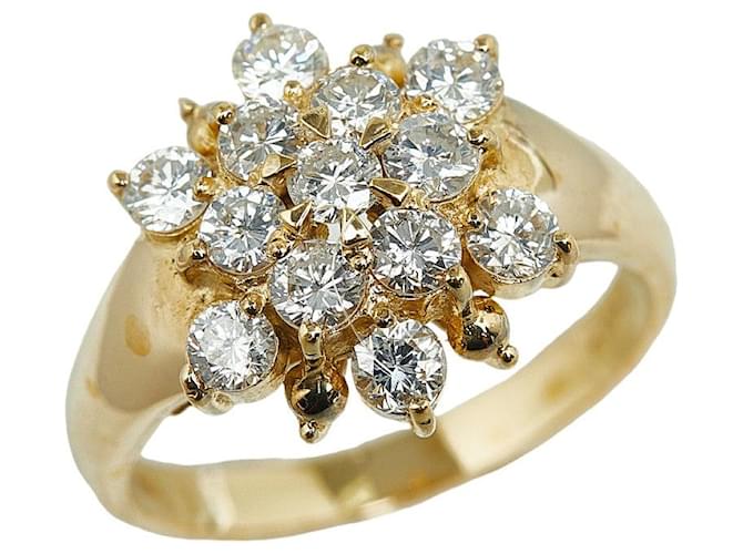 Autre Marque 18k Anello a grappolo di diamanti in oro Metallo  ref.1303437