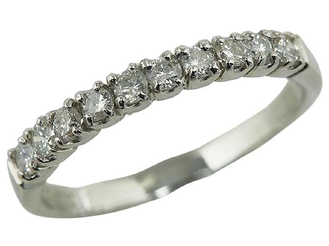Autre Marque Platinum Diamond Half Eternity Ring Metal  ref.1303438