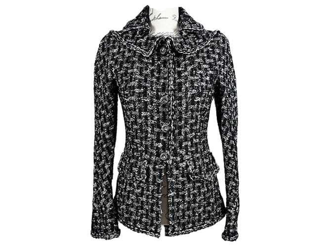 Chanel 9K$ CC Buttons Black Tweed Jacket  ref.1303443