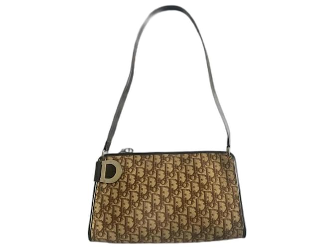 Dior Handbags Light brown Dark brown Gold hardware Cloth Metal  ref.1303449