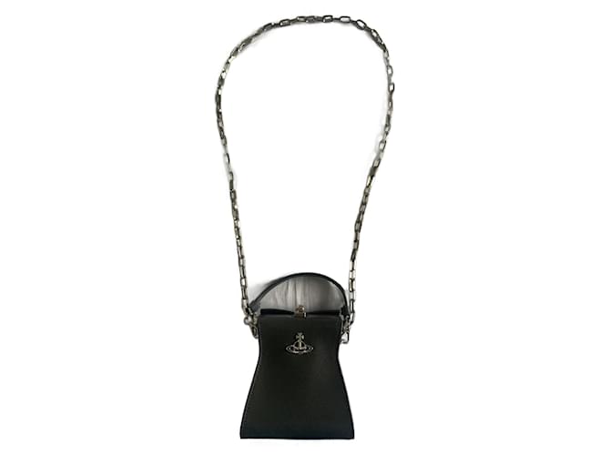 Vivienne Westwood Handbags Grey Silver hardware Leather Metal  ref.1303456