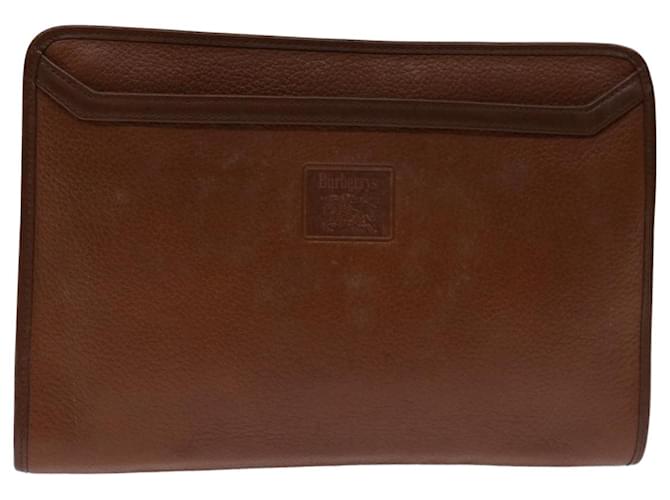 Autre Marque Burberrys Clutch Bag Leather Brown Auth bs12585  ref.1303511