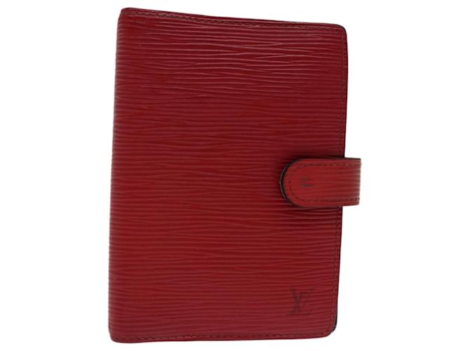 LOUIS VUITTON Epi Agenda PM Day Planner Cover Rouge R20057 Auth LV 69162 Cuir  ref.1303519