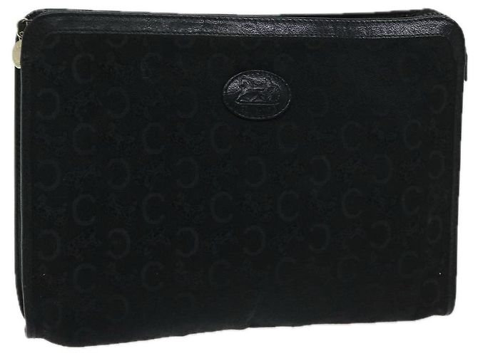 Céline CELINE C Macadam Canvas Clutch Schwarz Auth ac2823