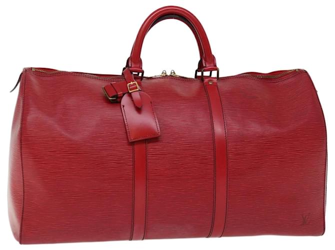 Louis Vuitton Epi Keepall 55 Boston Bag Red M42957 LV Auth ki4190 Leather  ref.1303567