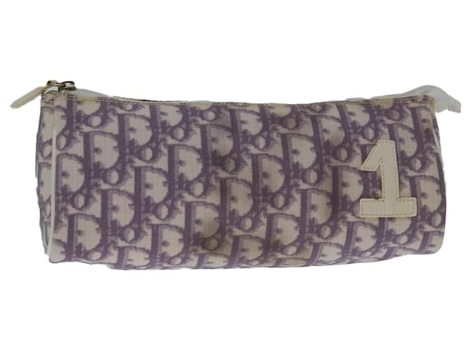 Christian Dior Trotter Canvas Pouch Purple Auth ar11491  ref.1303605