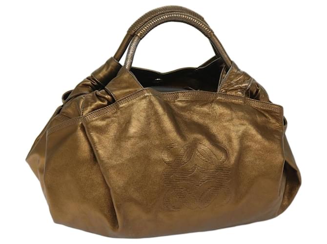 LOEWE Anagram Nappa Aire Hand Bag Leather Gold Tone Auth bs12947  ref.1303610