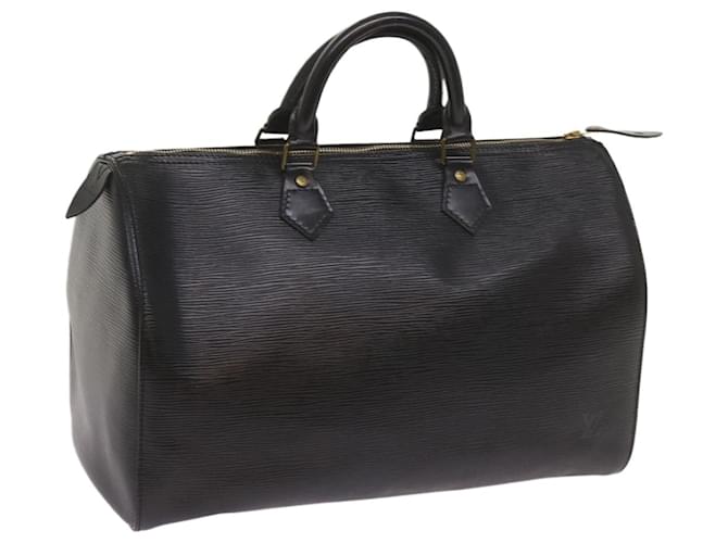 Louis Vuitton Epi Speedy 35 Bolsa de mão preta M42992 Autenticação de LV 67956 Preto Couro  ref.1303612