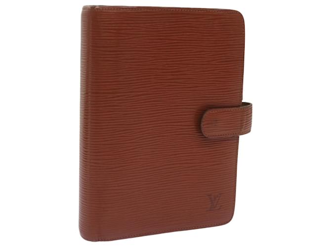 LOUIS VUITTON Epi Agenda MM Day Planner Cover Brown R20043 LV Auth 69172 Leather  ref.1303619