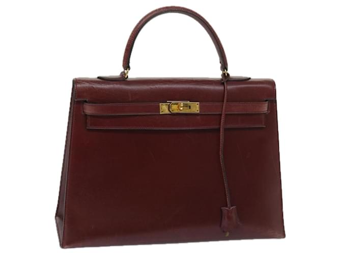Hermès hermes kelly 35 Hand Bag Leather Bordeaux Auth 68891  ref.1303633
