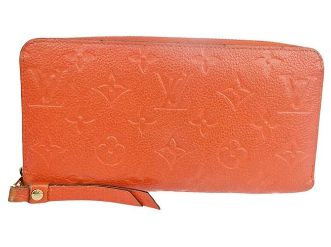 Louis Vuitton Zippy Wallet Cuir Orange  ref.1303804