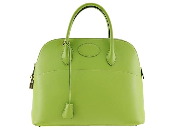 Hermès Bolide Green Leather  ref.1304564