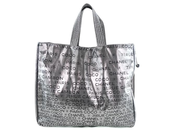 Chanel Silvery Polyester  ref.1304583